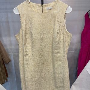 White and gold pencil dress